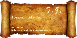 Tompai Gábor névjegykártya